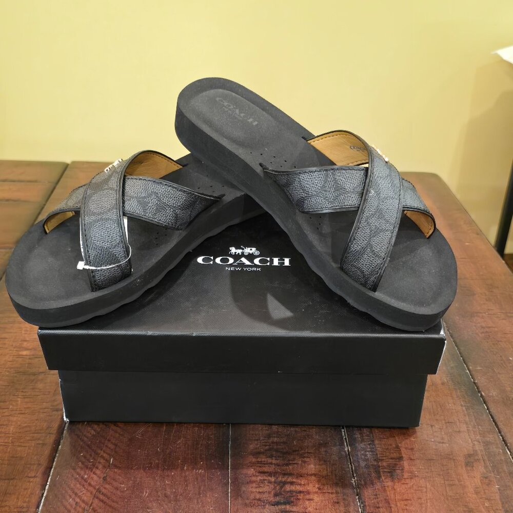NWT - COACH Women's Slides Black 8.5M